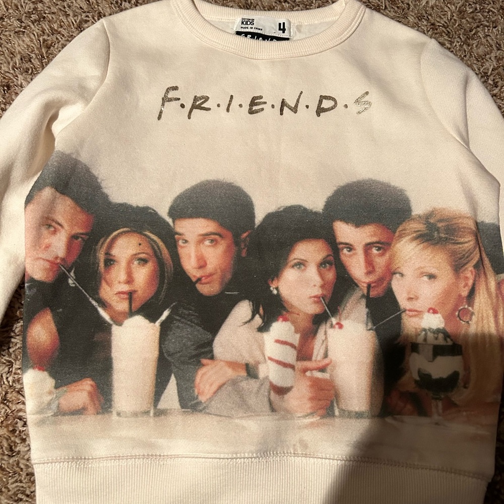Cream Friends Graphic Sweatshirt